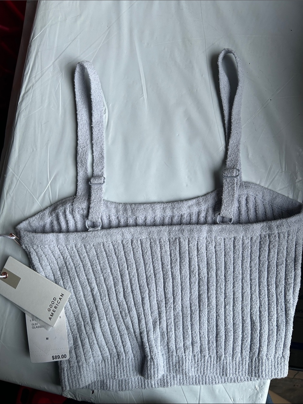 Good American Light Gray Ribbed Tank Top - Picture 2 of 3